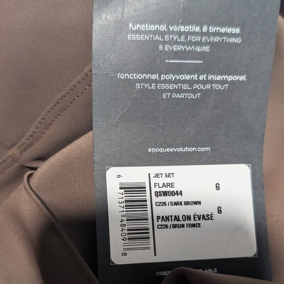 NWT epoque evolution | Jet Set Flare In Dark Brown (Size 6) - Picture 6 of 12